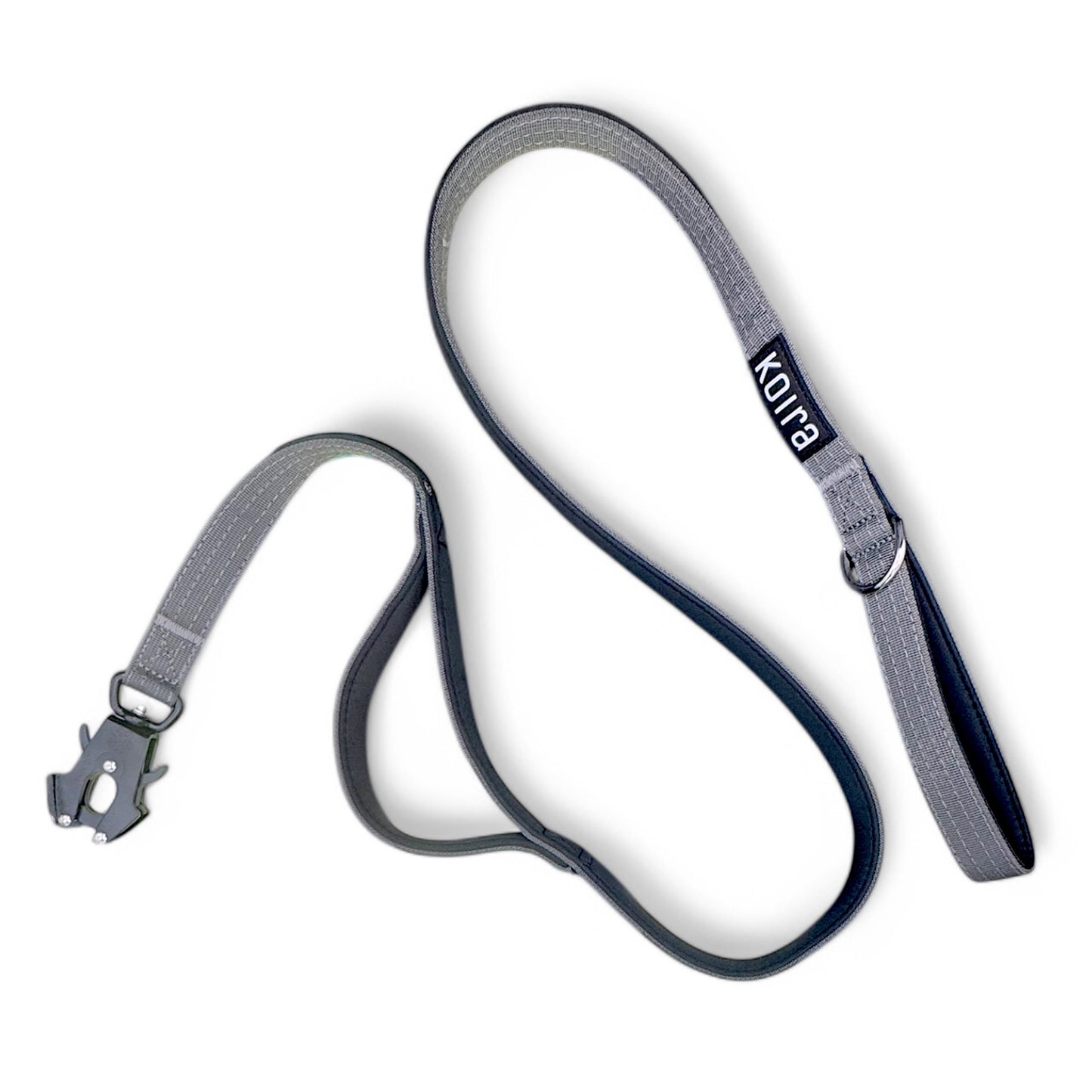 Gray Dual-Handle 5 ft Dog Leash