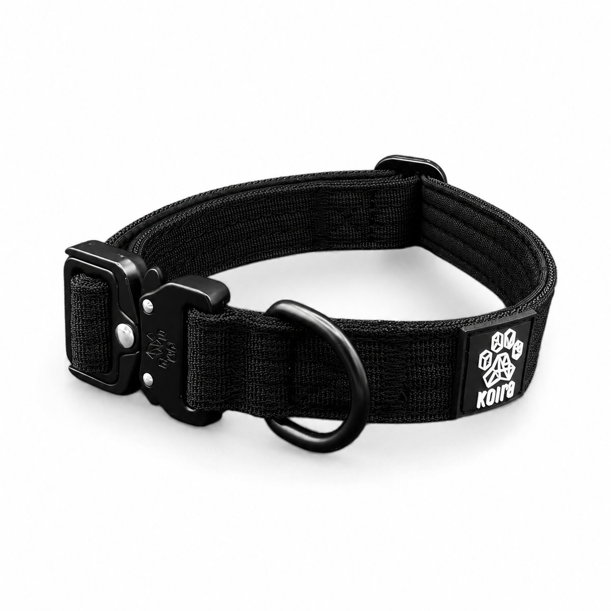Durable Black Nylon Dog Collar with Metal Buckle