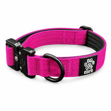 Durable Pink Nylon Dog Collar with Metal Buckle