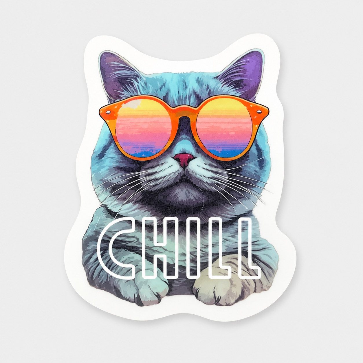 Chill Cat Vinyl Sticker